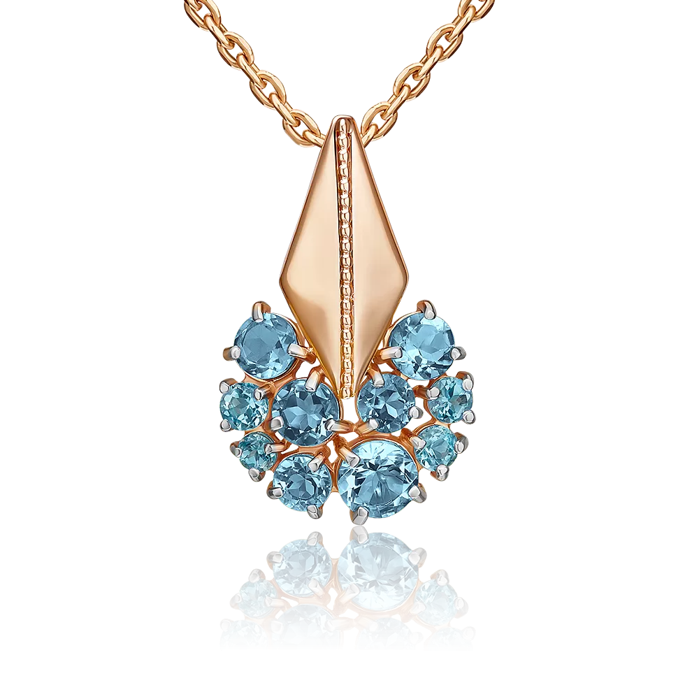 Подвеска из красного золота с топазами 03-3569-00-201-1110