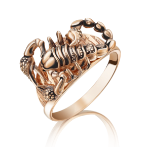 Кольцо «Скорпион» из красного золота с эмалью 01-5089-00-000-1110-59