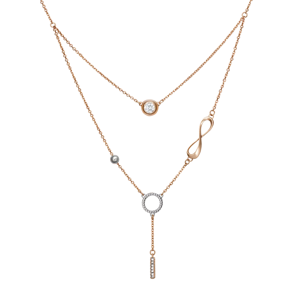 Колье из комбинированного золота с фианитом 07-0211-00-401-1111