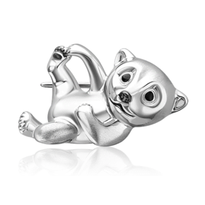 Брошь «Белый медведь» из серебра c эмалью 04-0281-00-000-0200