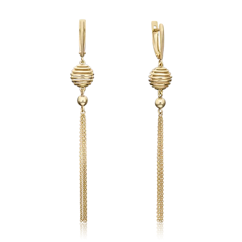 Серьги с английским замком из лимонного золота 02-4459-00-000-1130-64