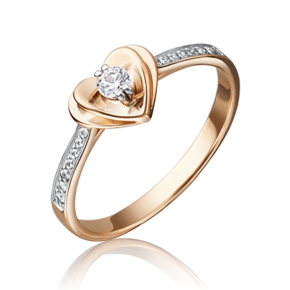 Помолвочное кольцо из комбинированного золота c фианитами 01-4745-00-501-1111-38