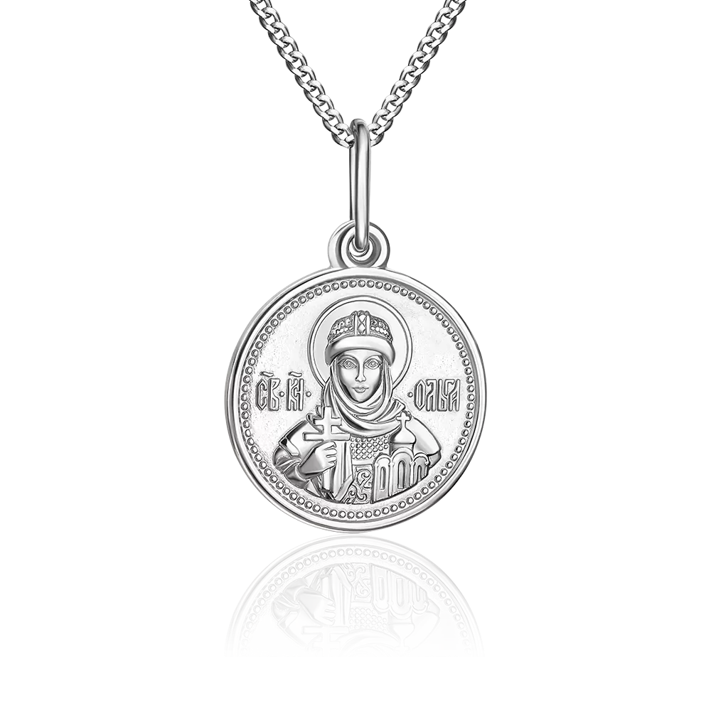 Комплект (иконка на цепи) «Святая княгиня Ольга» из серебра 15-0019-00-000-0200