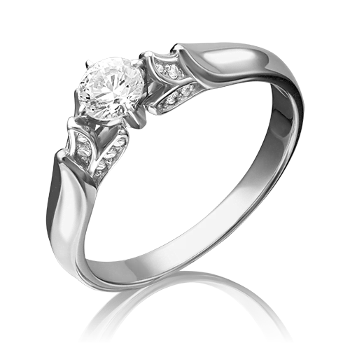 Помолвочное кольцо из белого золота с фианитами 01-5240-00-501-1120-38