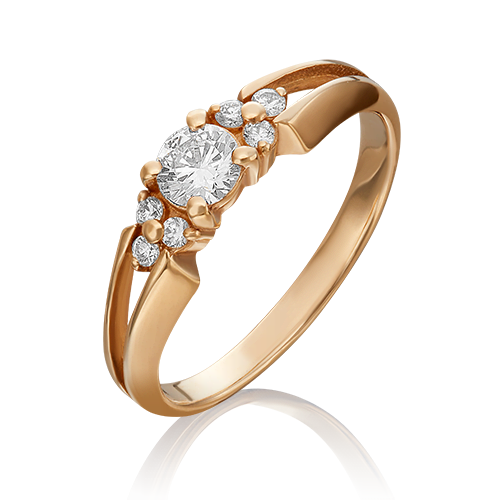 Кольцо из красного золота с бриллиантом 01-0569-00-101-1110-30