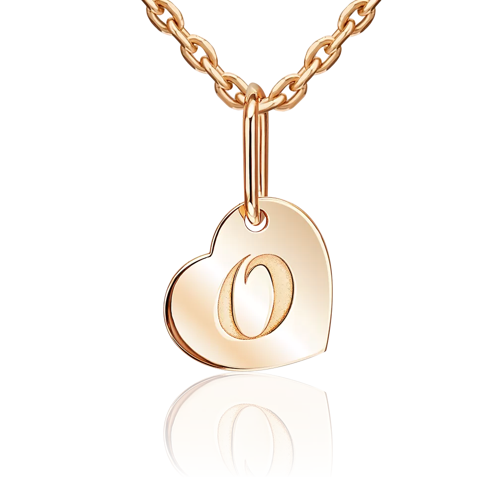 Подвеска «Буква О» из красного золота 03-3658-О-000-1110