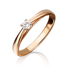 Помолвочное кольцо из красного золота c фианитом 01-4624-00-501-1110-38