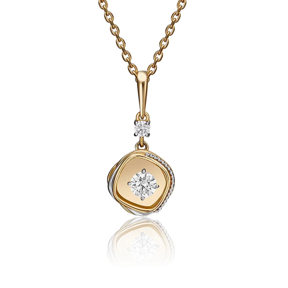 Подвеска из лимонного золота с фианитами 03-2942-00-501-1130-38