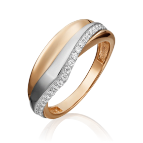 Кольцо из комбинированного золота c фианитами 01-5410-00-401-1111-24
