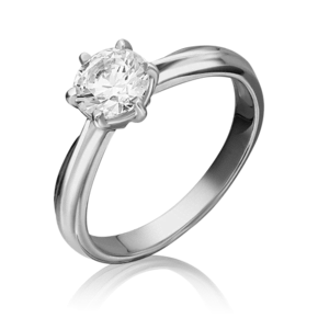 Помолвочное кольцо из белого золота c фианитом 01-3091-00-501-1120-38