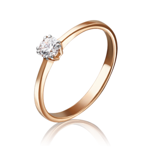 Помолвочное кольцо из красного золота с фианитом 01-3082-00-501-1110-38