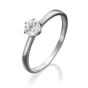 Помолвочное кольцо из белого золота c фианитом 01-3059-00-501-1120-38