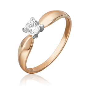 Помолвочное кольцо из комбинированного золота с фианитом 01-3084-00-501-1111-38