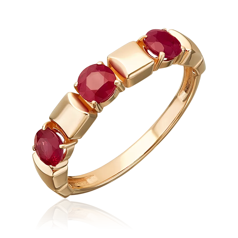 Кольцо из красного золота с рубинами 01-5872-00-104-1110
