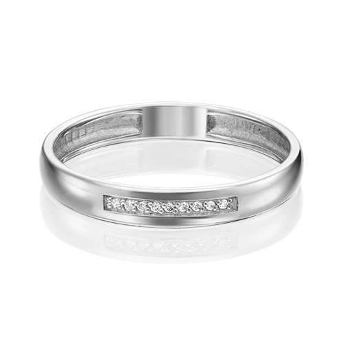Обручальное кольцо из платины с бриллиантом 01-1542-00-101-2100-30