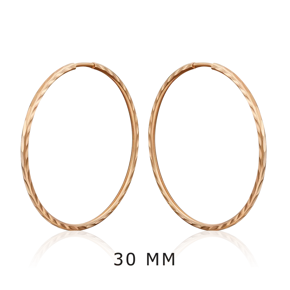 Серьги-конго из красного золота с алмазной гранью 02-0074-03-000-1110-19