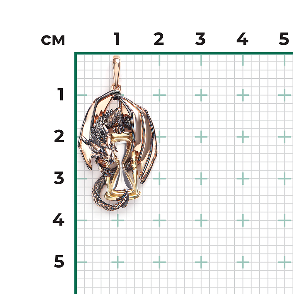 Подвеска «Дракон» из комбинированного золота