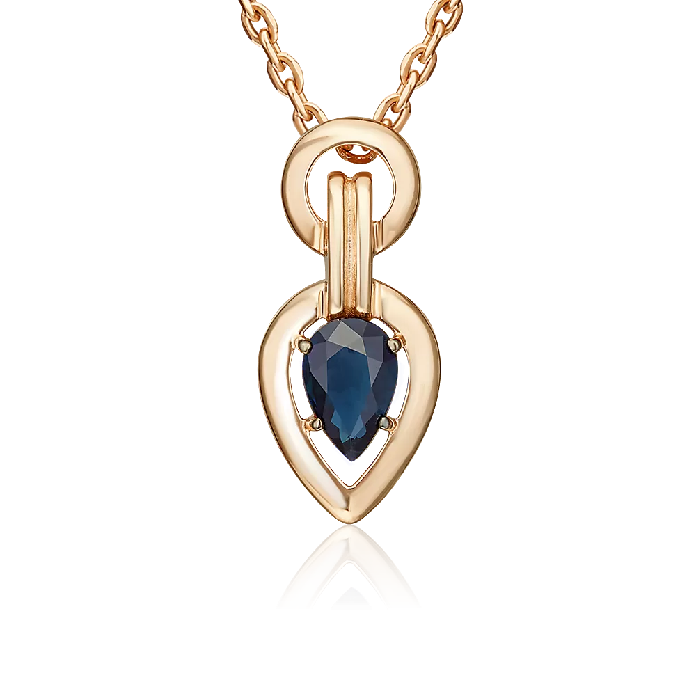 Подвеска из красного золота с сапфиром 03-3612-00-102-1110