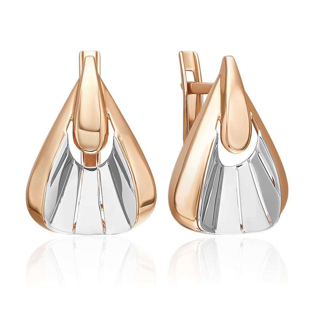 Серьги с английским замком из комбинированного золота 02-5371-00-000-1111