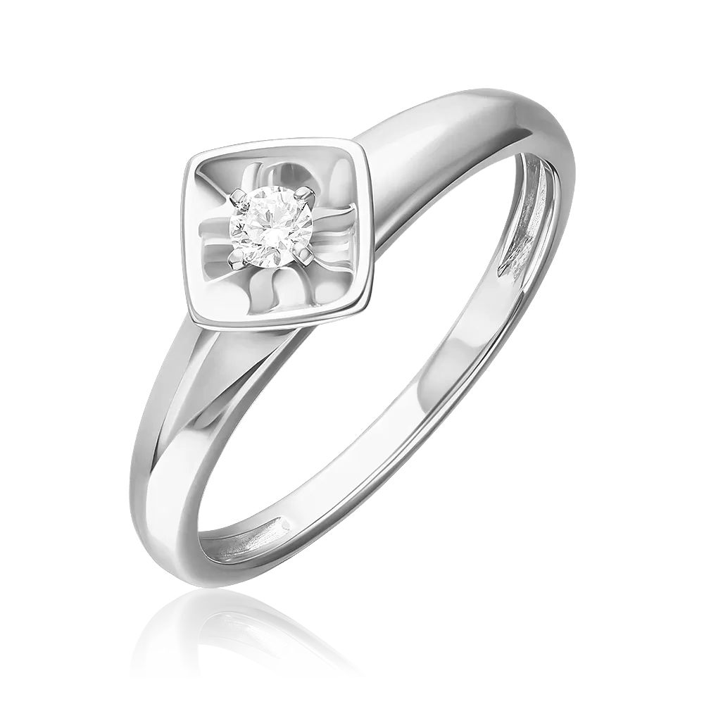 Кольцо из белого золота с бриллиантом 01-5850-00-101-1120