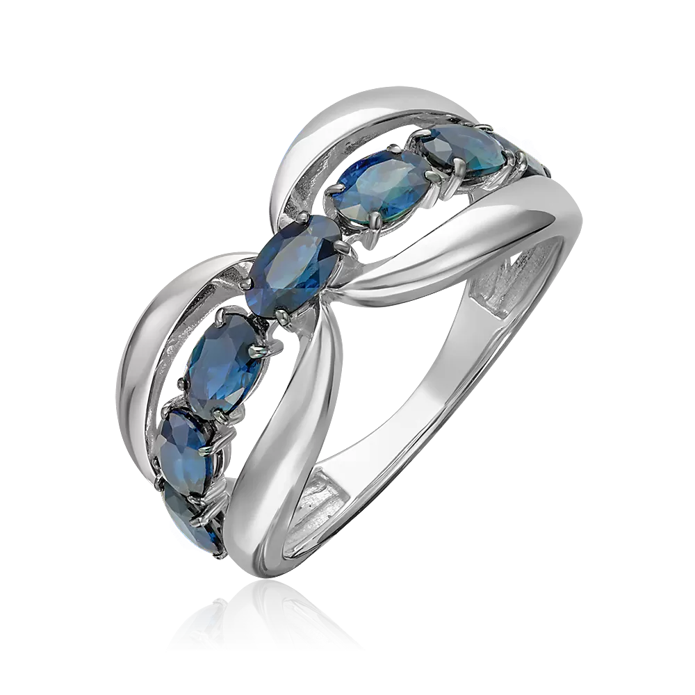 Кольцо из белого золота с сапфирами 01-5865-00-102-1120