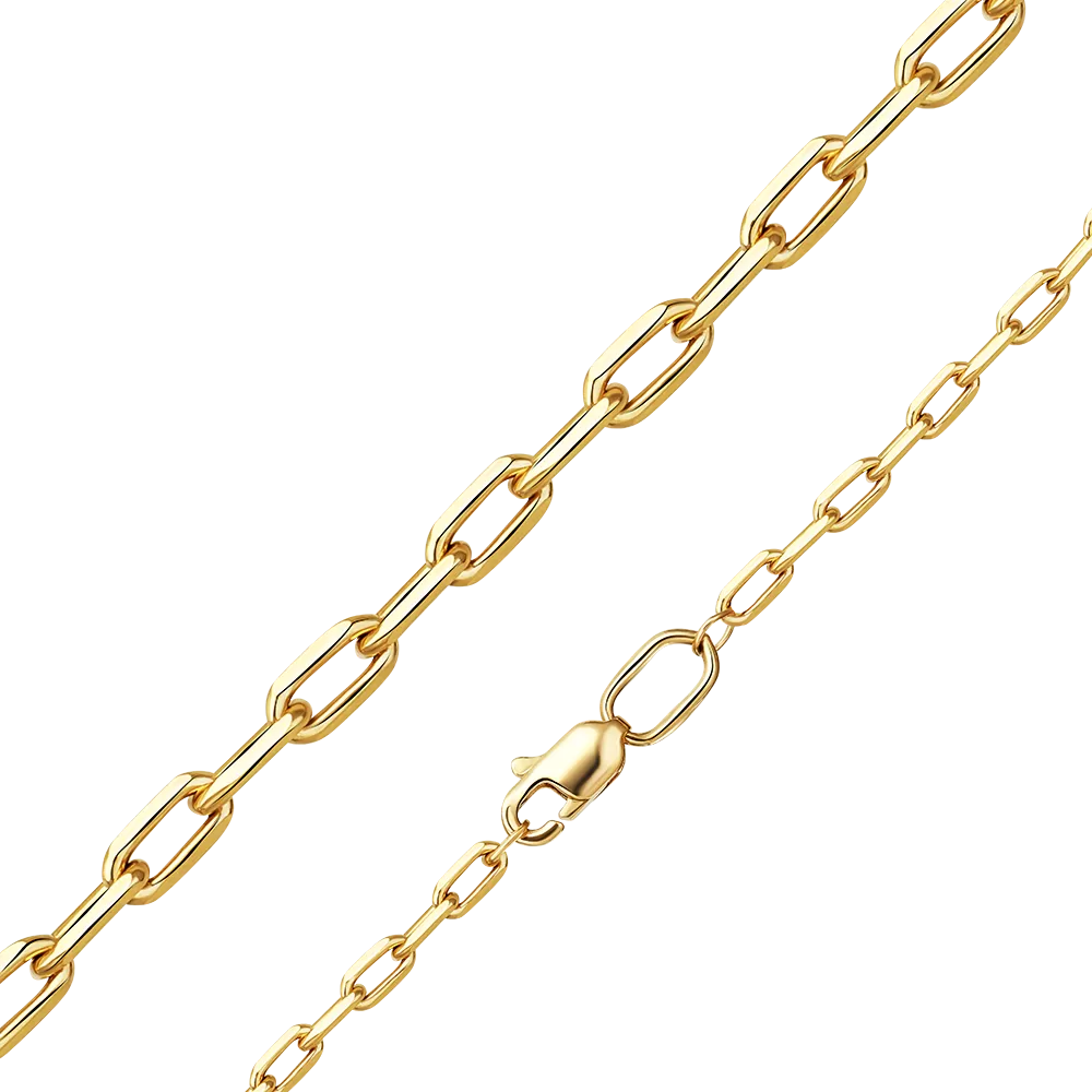 Цепь из лимонного золота с алмазной гранью (плетение «Якорное удлинённое») 21-4113-060-1130-17