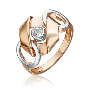Кольцо из комбинированного золота c натуральным топазом white 01-5616-00-201-1111