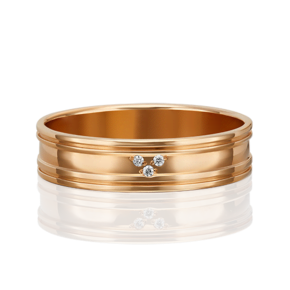 Обручальное кольцо из красного золота с бриллиантом 01-1211-00-101-1110-30