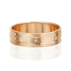 Обручальное кольцо из красного золота c бриллиантами 01-1215-00-101-1110-30