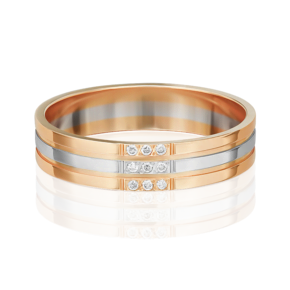 Обручальное кольцо из комбинированного золота c бриллиантами 01-1228-00-101-1111-30