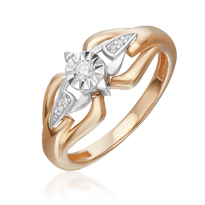 Кольцо из комбинированного золота с бриллиантом 01-5730-00-101-1111