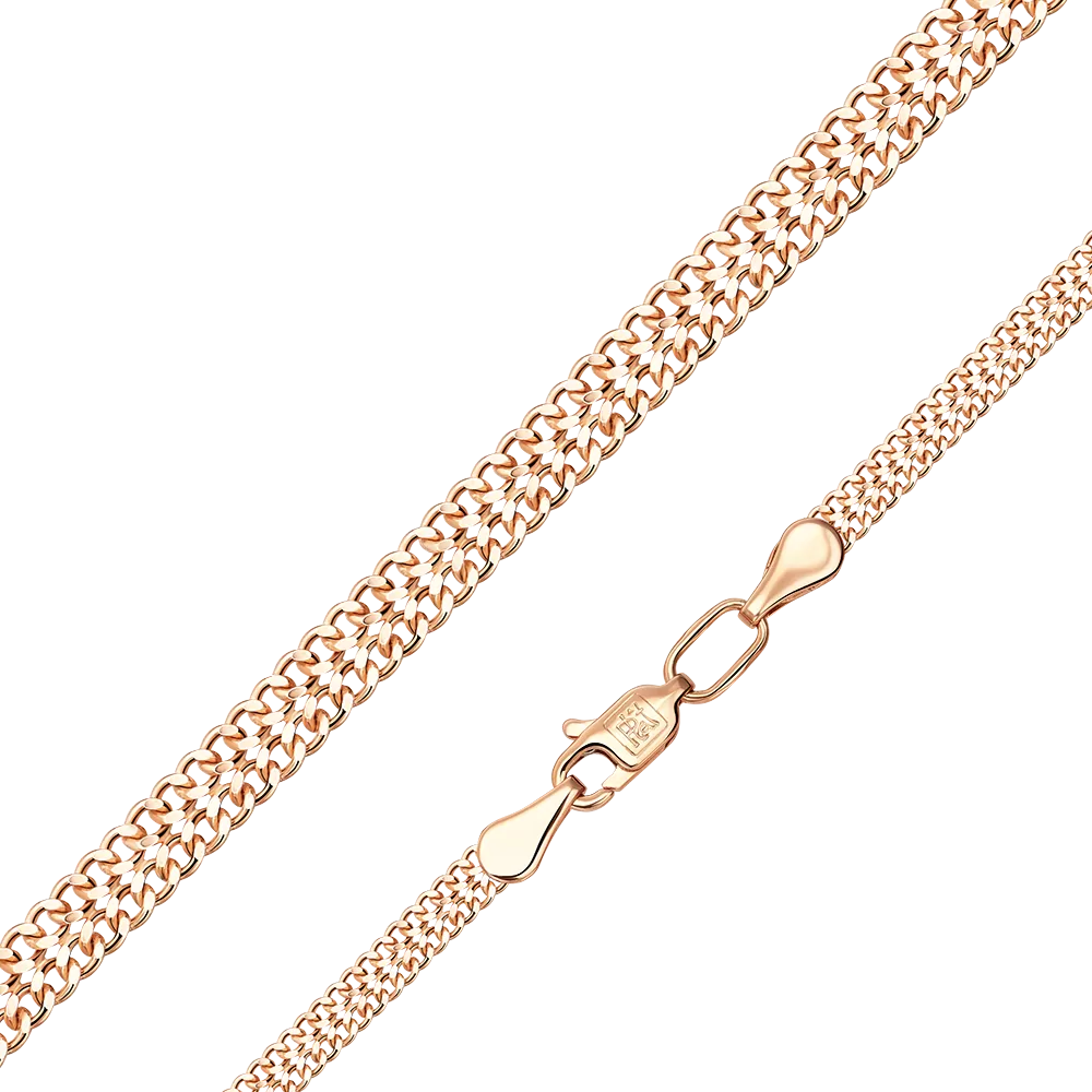 Цепь из красного золота с алмазной гранью (плетение «Ёлочка») 21-0903-060-1110-17