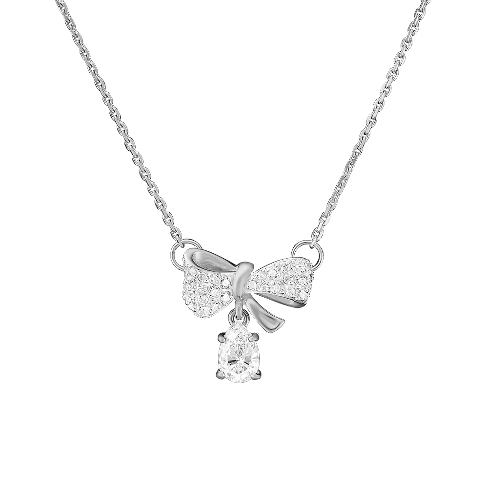 Колье «Бант» из белого золота с фианитами 07-0172-00-501-1120-38