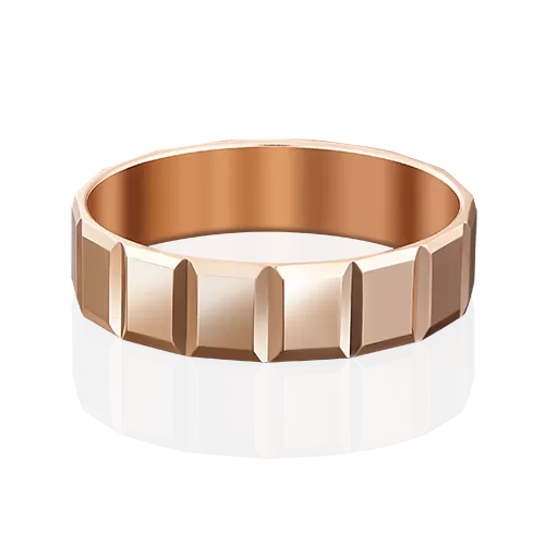 Обручальное кольцо из красного золота с алмазной гранью 01-4747-00-000-1110