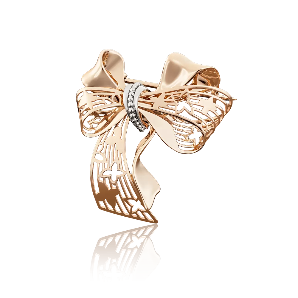 Брошь «Бант» из красного золота 04-0169-00-000-1110-48