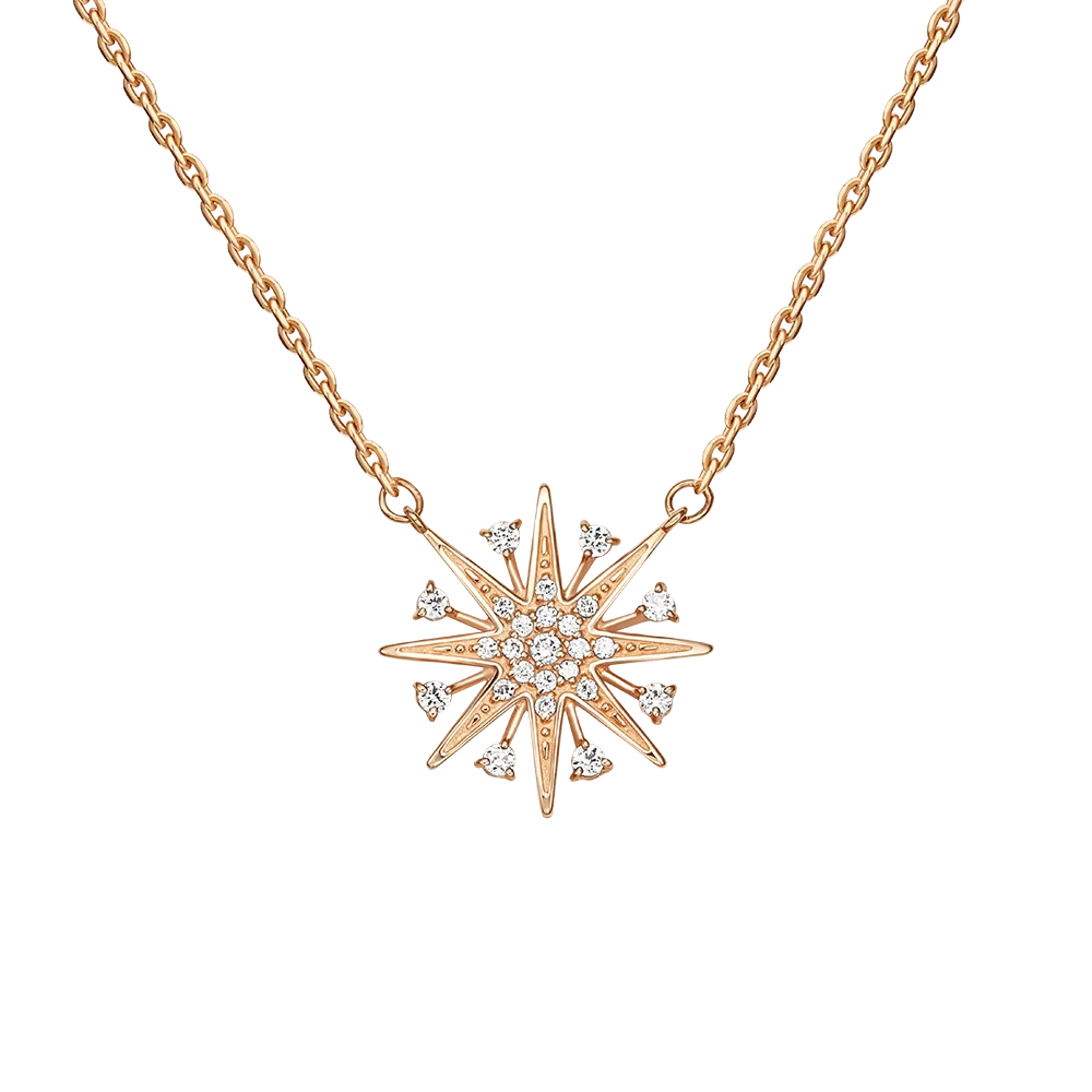 Колье «Звезда» из красного золота с фианитами 07-0290-00-401-1110