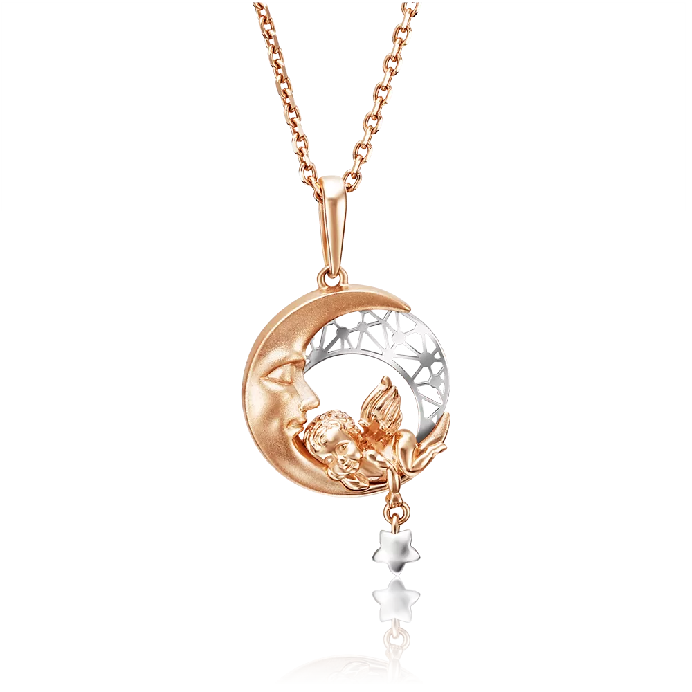 Подвеска «Ангелок» из комбинированного золота 03-2853-00-000-1111-48