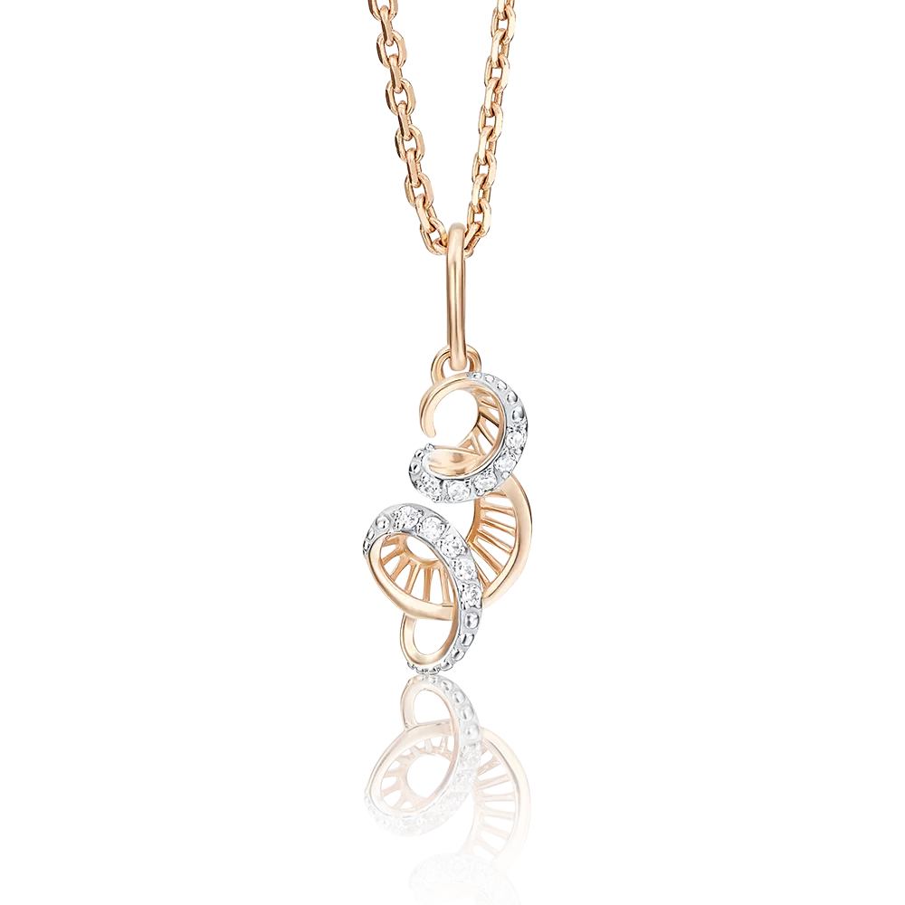 Подвеска «Буква З» из красного золота с фианитами 03-2448-З-401-1110-03