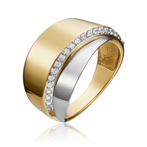 Кольцо из лимонного золота c фианитами 01-5398-00-401-1121-23
