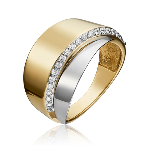 Кольцо из комбинированного золота с фианитами 01-5398-00-401-1121-23