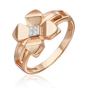 Кольцо из комбинированного золота с бриллиантом 01-5602-00-101-1111