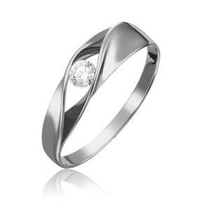 Помолвочное кольцо из белого золота c фианитом 01-4891-00-501-1120-38