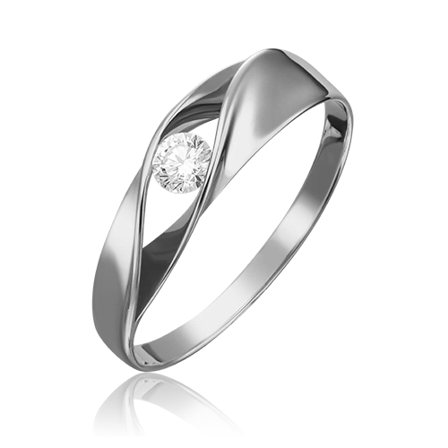 Кольцо из белого золота с фианитом 01-4891-00-501-1120-38