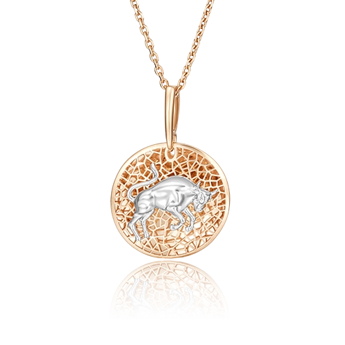 Подвеска «Знак зодиака Телец» из комбинированного золота 03-2463-02-000-1111