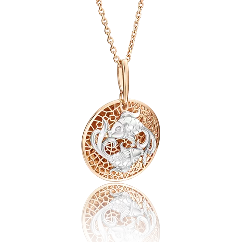 Подвеска «Знак зодиака Рыбы» из комбинированного золота 03-2463-12-000-1111