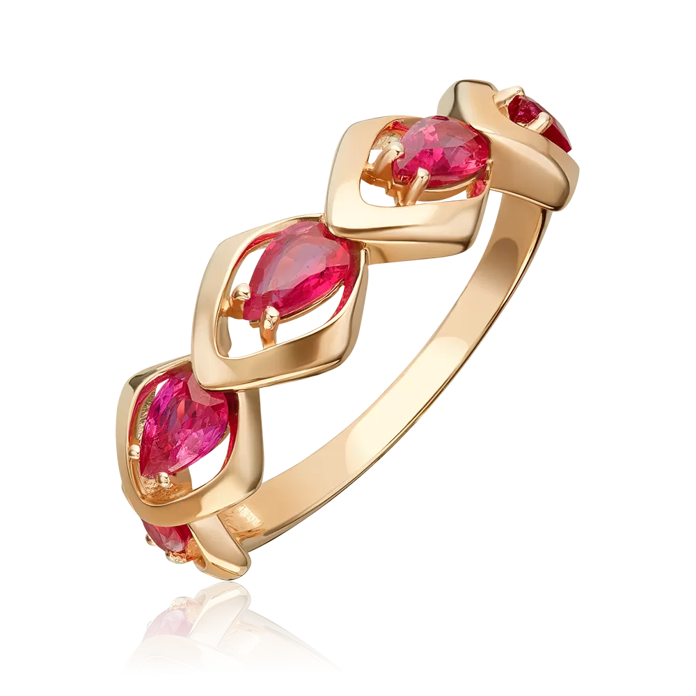 Кольцо из красного золота с рубинами 01-5871-00-104-1110