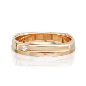 Обручальное кольцо из красного золота c бриллиантом 01-5200-00-101-1110-30