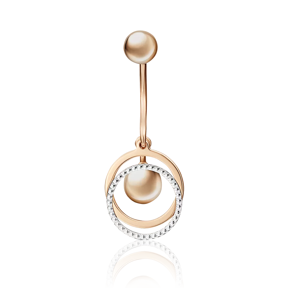 Пирсинг в пупок из комбинированного золота 06-3326-00-000-1111-04