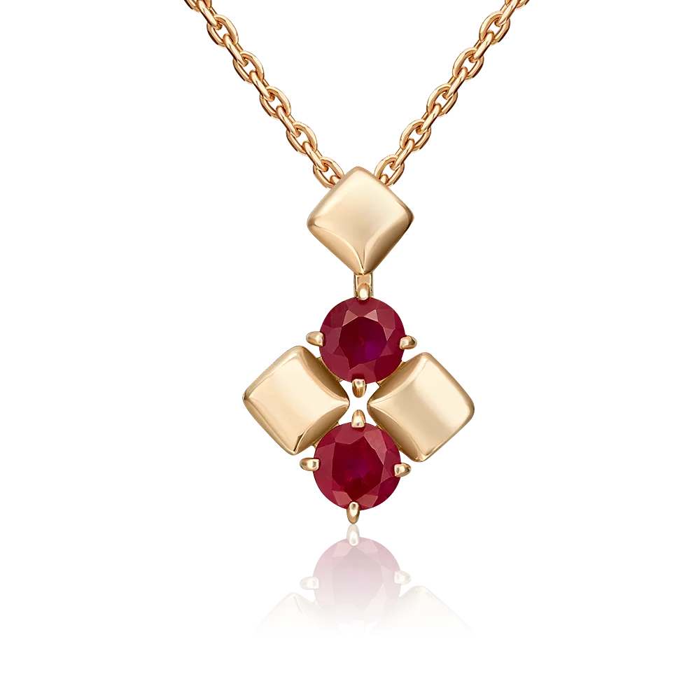 Подвеска из красного золота с рубинами 03-3619-00-104-1110