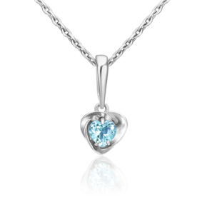 Подвеска «Сердце» из белого золота c топазом 03-3003-00-201-1120-57